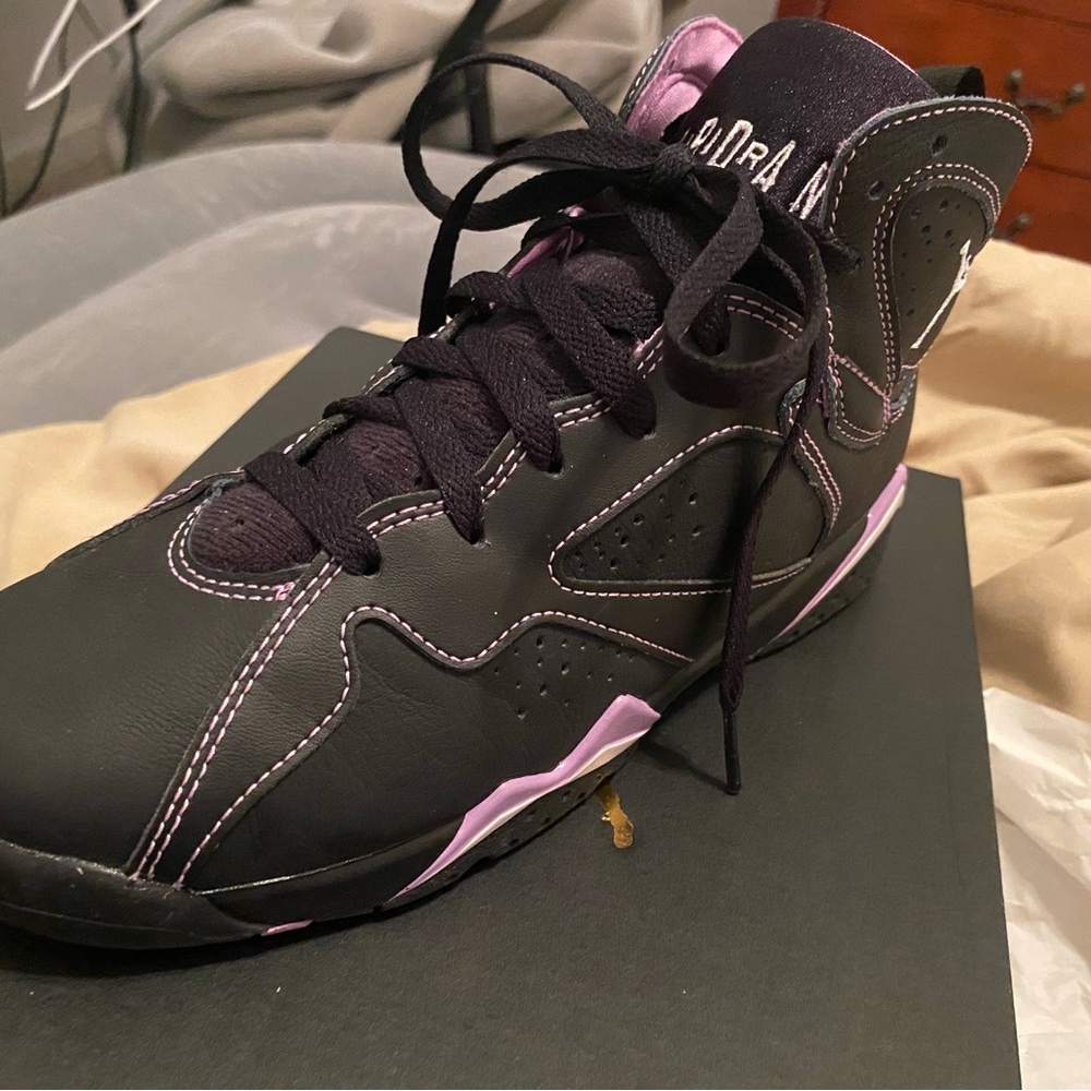 Jordan retro 7 purple and black brand new worn once .
